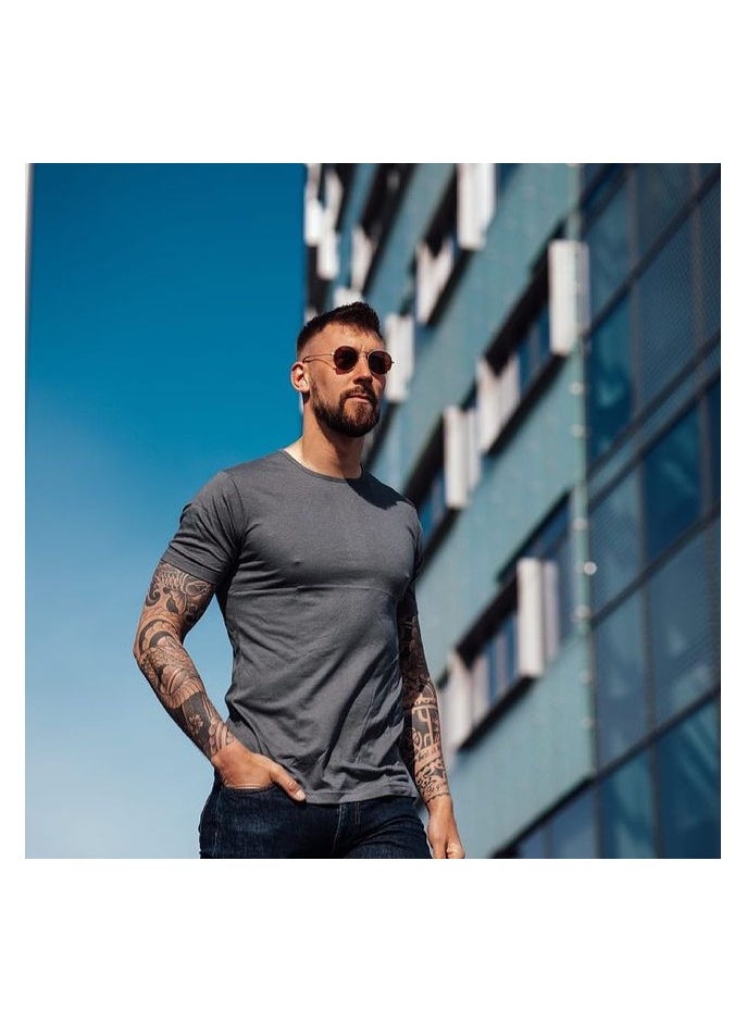 nooboo - Nooboo Luxe Bamboo Men T-Shirt Dark Grey - L - Image 1