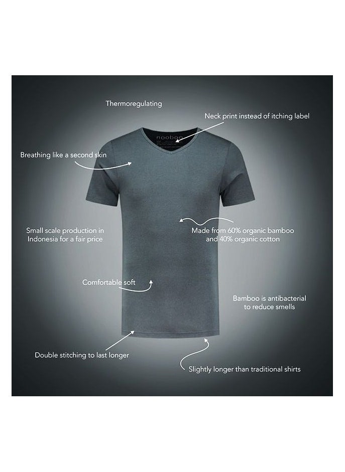 nooboo - Nooboo Luxe Bamboo Men T-Shirt Dark Grey - L - Image 1