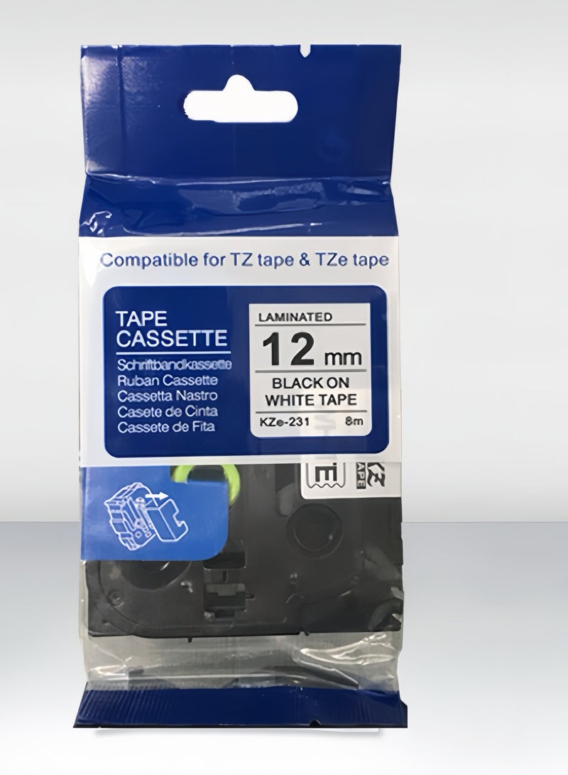Laminated Tape Black/White 12mm*8m - Image 3