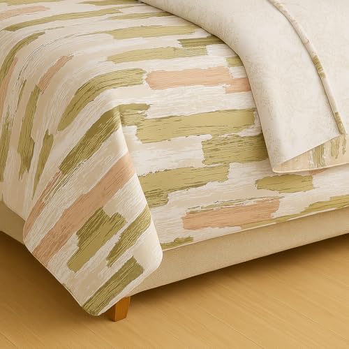 Signature Reversible Super Soft Double Bed Comforter/Quilt Set 350 GSM – 88x90 inches | King Size Fitted Elastic Bed Sheet with 2 Pillow Covers | All-Season Ultra Cozy Bedding Set (Sahara Mist) - Image 3