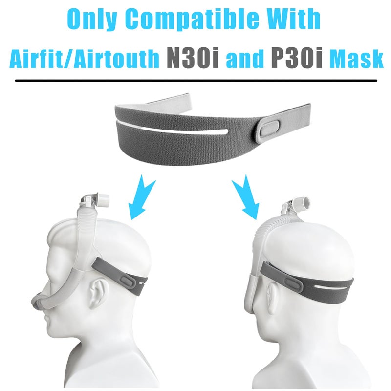 GJX 3 Packs Headgear Compatibility with Airfit/Airtouth N30i and Airfit P30i Closed Edges Replacement Headgear Strap for N30i/P30i CPAP Nasal Mask(Without Mask Frame) - Image 4