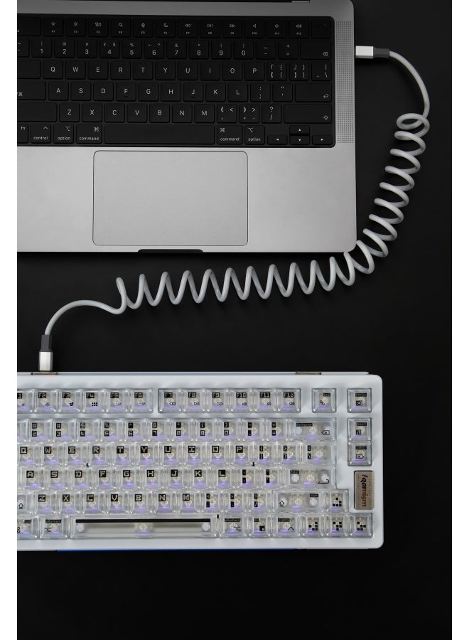 TEGIC Coil Cable C to C 60W Spring Data Cable Portable Retractable Fast Charging Type-C Car PD Fast Charging Data Cable Dual C Port Charging Cable 1.8m Compatible with Apple iPhone 16/15 and Android Phones - Image 5