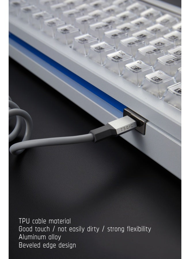 TEGIC Coil Cable C to C 60W Spring Data Cable Portable Retractable Fast Charging Type-C Car PD Fast Charging Data Cable Dual C Port Charging Cable 1.8m Compatible with Apple iPhone 16/15 and Android Phones - Image 3