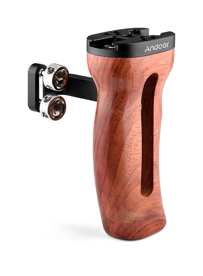 NIBEMINENT Universal Camera Cage Wooden Handle Brown/Black  - Image 1