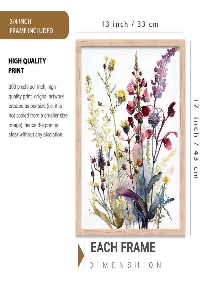 HOTHOUSE Floral Art Home Decoration Floral Paintings With Frame For Living Room Bed Room Hotel Wall Decor Digital Reprint Set of 3 (13X17 inch) - Image 2