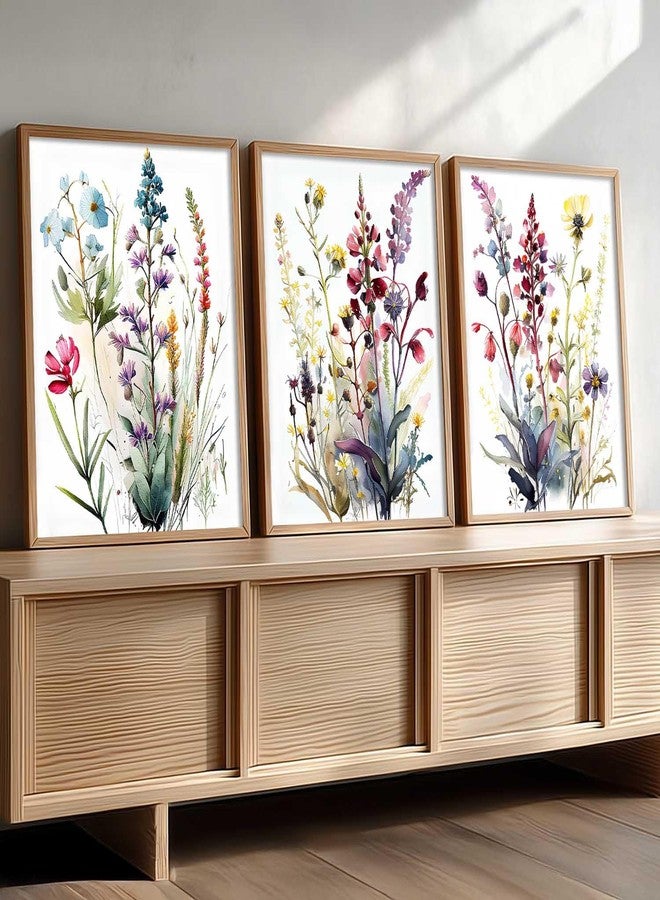 HOTHOUSE Floral Art Home Decoration Floral Paintings With Frame For Living Room Bed Room Hotel Wall Decor Digital Reprint Set of 3 (13X17 inch) - Image 4