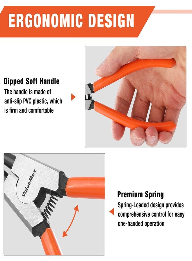 ValueMax 4 PCS Snap Ring Pliers Heavy Duty Set, Circlip Pliers Kit with Straight Bent Jaw Precision Spring Loaded, 7 Inch Internal/External C Clip Tools with Storage Pouch - Image 3