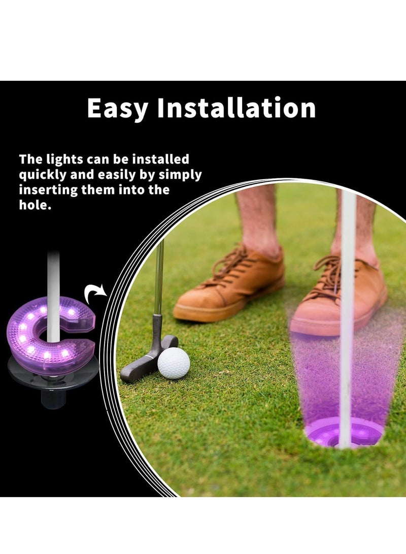 SYOSI Night LED Golf Hole Lights, Putting Green Flags Cup Glow Lamp, Glowing in The Dark, Great for Low Light Golf Play, Putting Practice, Chipping Practice(7 Color) - Image 2
