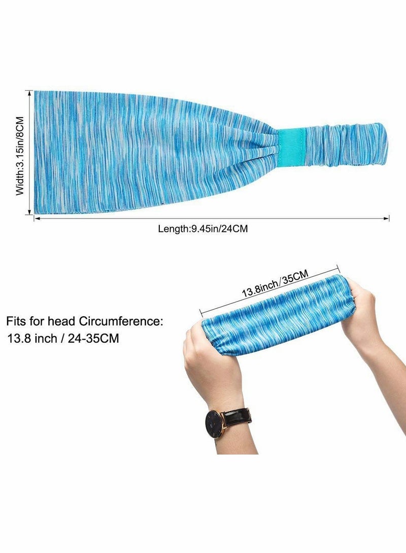 إسكدنيا 3 Pcs Sports Headband, Men's Women's Sweatband Elastic Headband Moisture Absorbing Yoga, Cycling, Fitness - Image 2