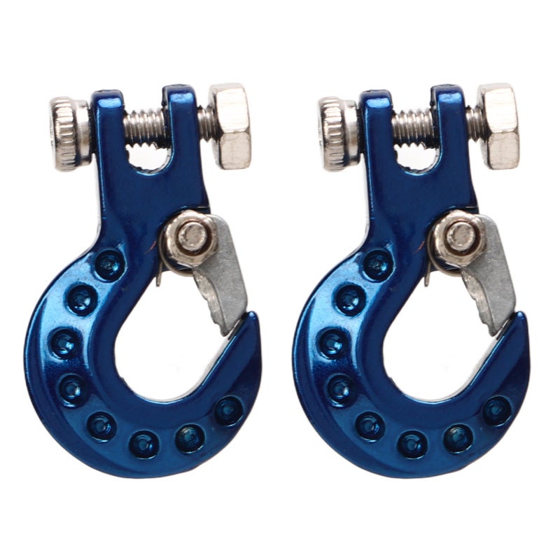 RC Trailer Hook: 2pcs Blue Aluminum Alloy - Lightweight Corrosion Resistant RC Climbing Car Accessory for 1/10 SCX10 TRX4 D90 Remote Control Model Cars - Image 3