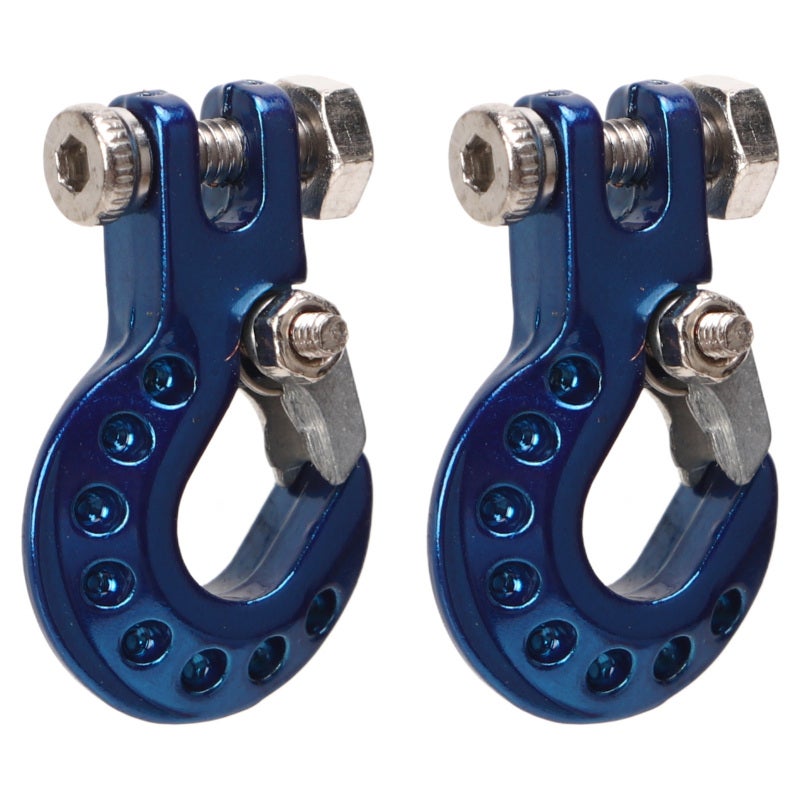 RC Trailer Hook: 2pcs Blue Aluminum Alloy - Lightweight Corrosion Resistant RC Climbing Car Accessory for 1/10 SCX10 TRX4 D90 Remote Control Model Cars - Image 2