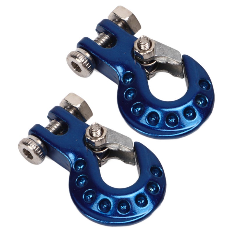 RC Trailer Hook: 2pcs Blue Aluminum Alloy - Lightweight Corrosion Resistant RC Climbing Car Accessory for 1/10 SCX10 TRX4 D90 Remote Control Model Cars - Image 4