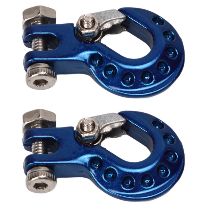 RC Trailer Hook: 2pcs Blue Aluminum Alloy - Lightweight Corrosion Resistant RC Climbing Car Accessory for 1/10 SCX10 TRX4 D90 Remote Control Model Cars - Image 1