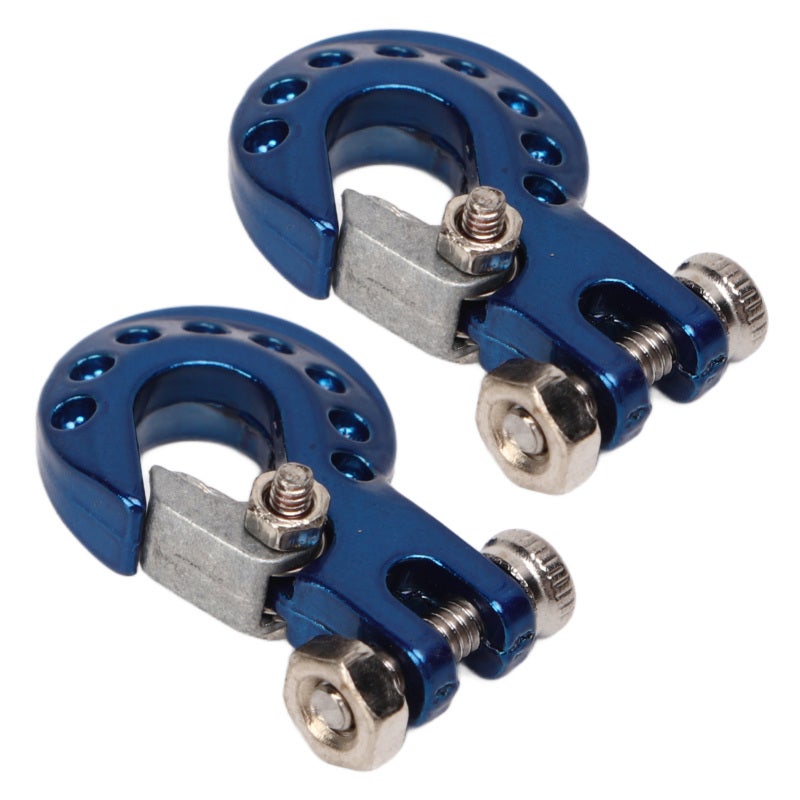 RC Trailer Hook: 2pcs Blue Aluminum Alloy - Lightweight Corrosion Resistant RC Climbing Car Accessory for 1/10 SCX10 TRX4 D90 Remote Control Model Cars - Image 5