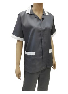 Rannah's Uniform Maid Uniform with Zipper Top and Pants Grey Domestic Helper Uniform  - Image 2
