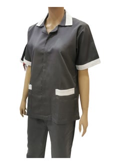 Rannah's Uniform Maid Uniform with Zipper Top and Pants Grey Domestic Helper Uniform  - Image 3