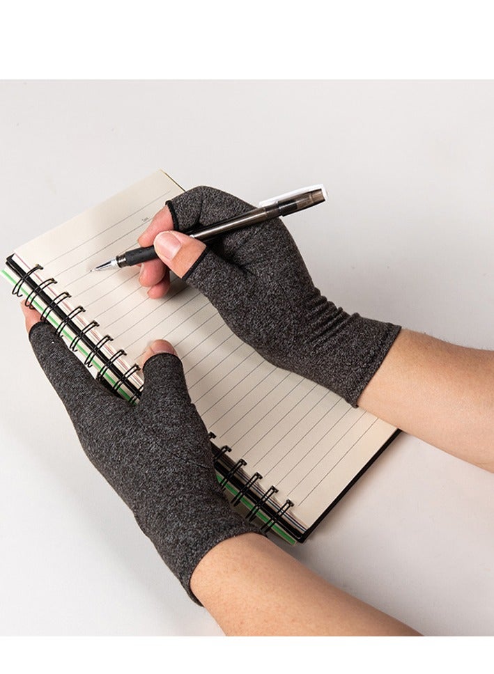 Arthritis Compression Gloves for Women & Men for Arthritis Hand Pain Relief, Half-Finger Cycling Gloves Compression Gloves(Glue dispensing style,L) - Image 4