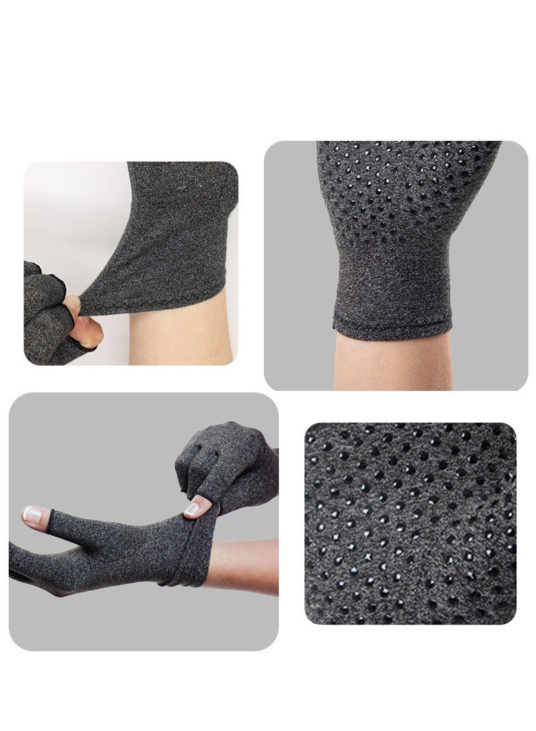 Arthritis Compression Gloves for Women & Men for Arthritis Hand Pain Relief, Half-Finger Cycling Gloves Compression Gloves(Glue dispensing style,L) - Image 5