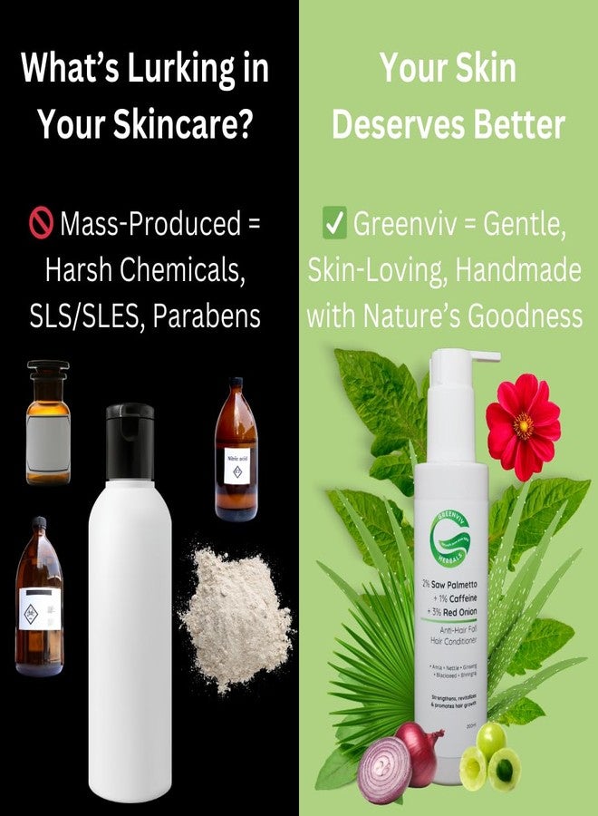 Greenviv 2% Saw Palmetto + 1% Caffeine + 3% Red Onion Anti-Hair Fall Conditioner | Strengthens hair roots, Revitalizes the scalp, and stimulates growth | 200ml - Image 3