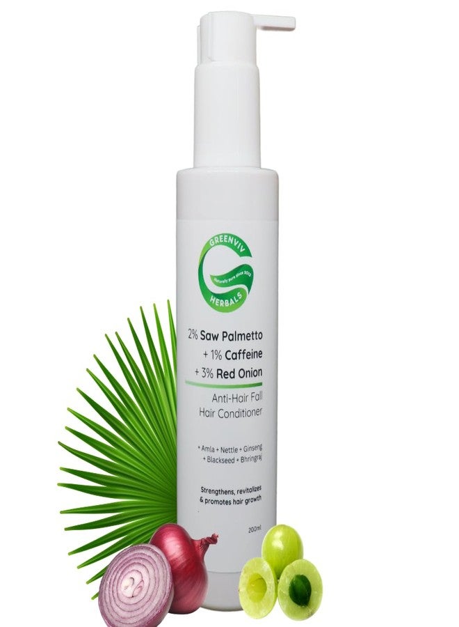 Greenviv 2% Saw Palmetto + 1% Caffeine + 3% Red Onion Anti-Hair Fall Conditioner | Strengthens hair roots, Revitalizes the scalp, and stimulates growth | 200ml - Image 1