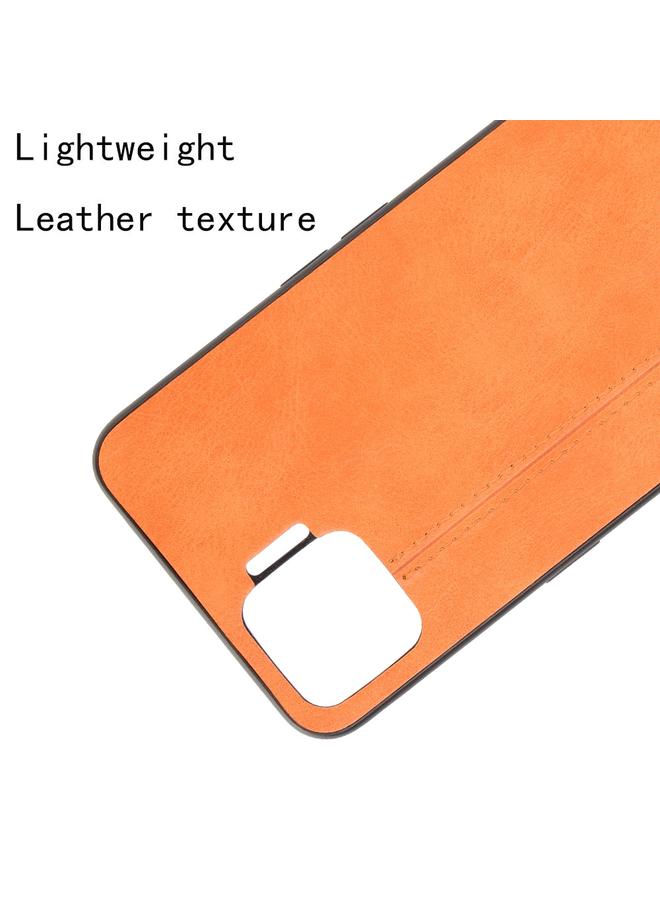 S-TOP Case For OPPO F17/A73 Shockproof Sewing Cow Pattern Skin PC + PU + TPU Case - Image 4