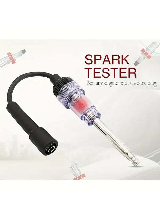 Heavy Duty Metal Engine Spark Plug Tester With Replaceable Light Bulb Socket Connector 1pc - Image 3