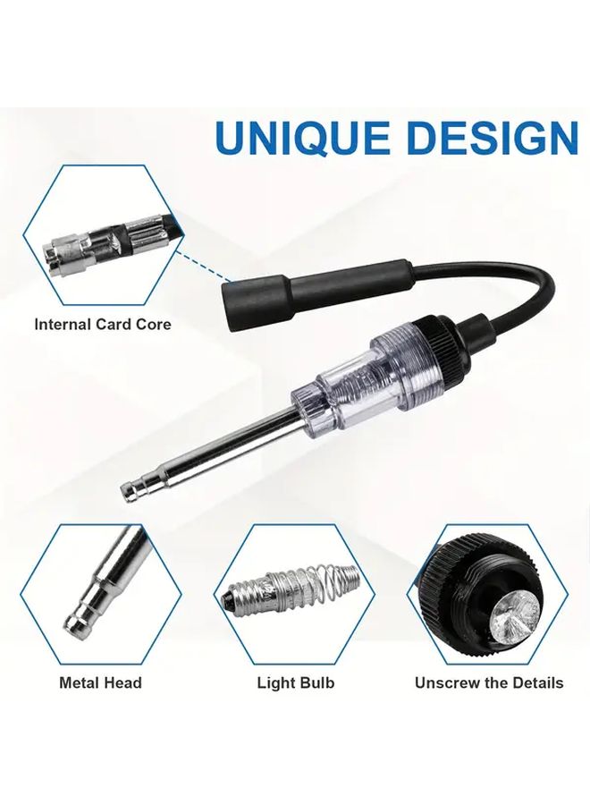 Heavy Duty Metal Engine Spark Plug Tester With Replaceable Light Bulb Socket Connector 1pc - Image 5