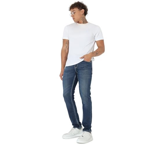 Spykar Men's Skinny Fit Low-Rise Casual Jeans Mid Blue - Image 3