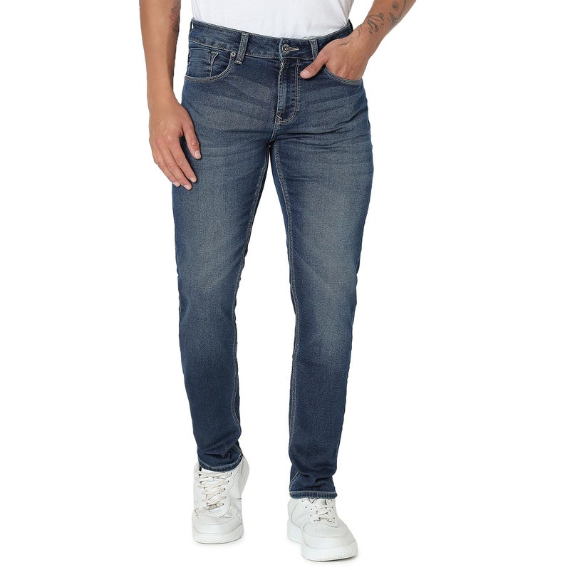 Spykar Men's Skinny Fit Low-Rise Casual Jeans Mid Blue - Image 5
