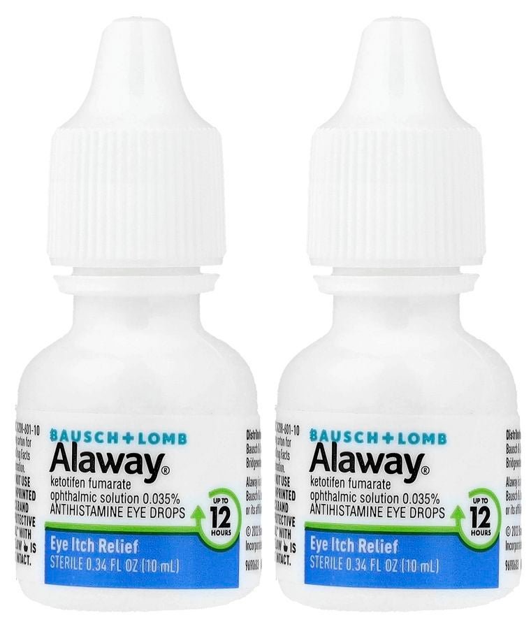 Eye Itch Relief Antihistamine Eye Drops Twin Pack 2 Bottles 0.34 fl oz (10 ml) Each