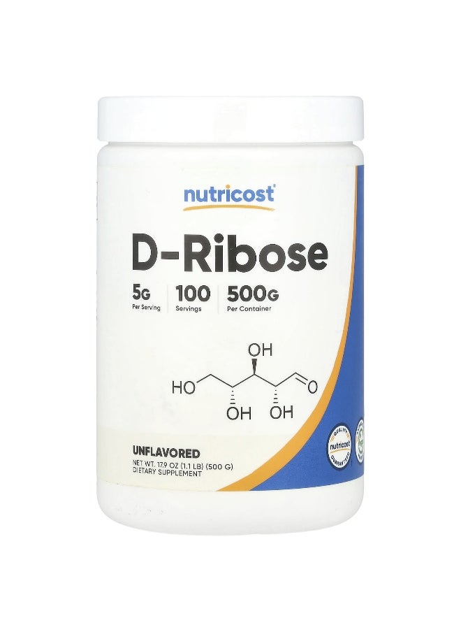Nutricost Nutricost, D-Ribose, Unflavored, 17.9 oz (500 g)  - Image 1