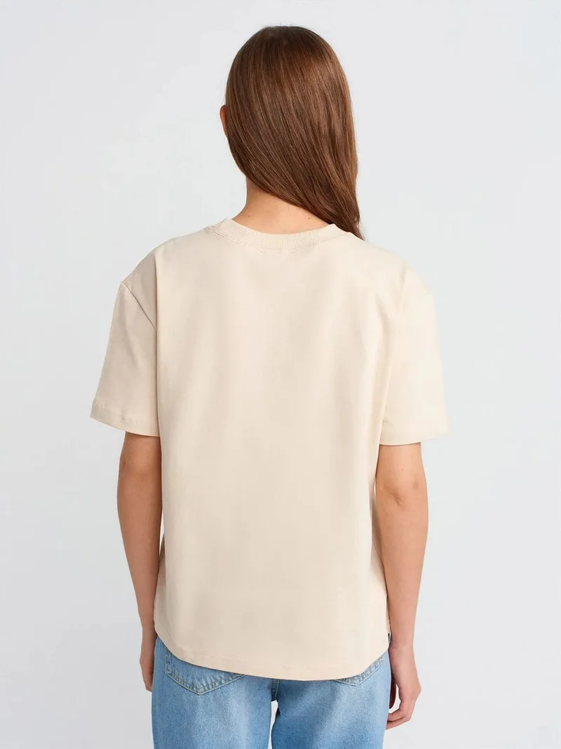 ديلفين DILVIN Women's Cotton Crew Neck T-Shirt