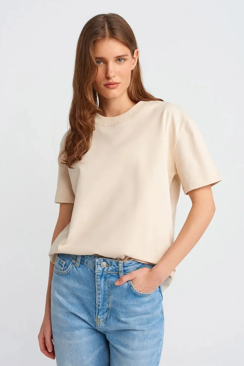 DILVIN Women's Cotton Crew Neck T-Shirt