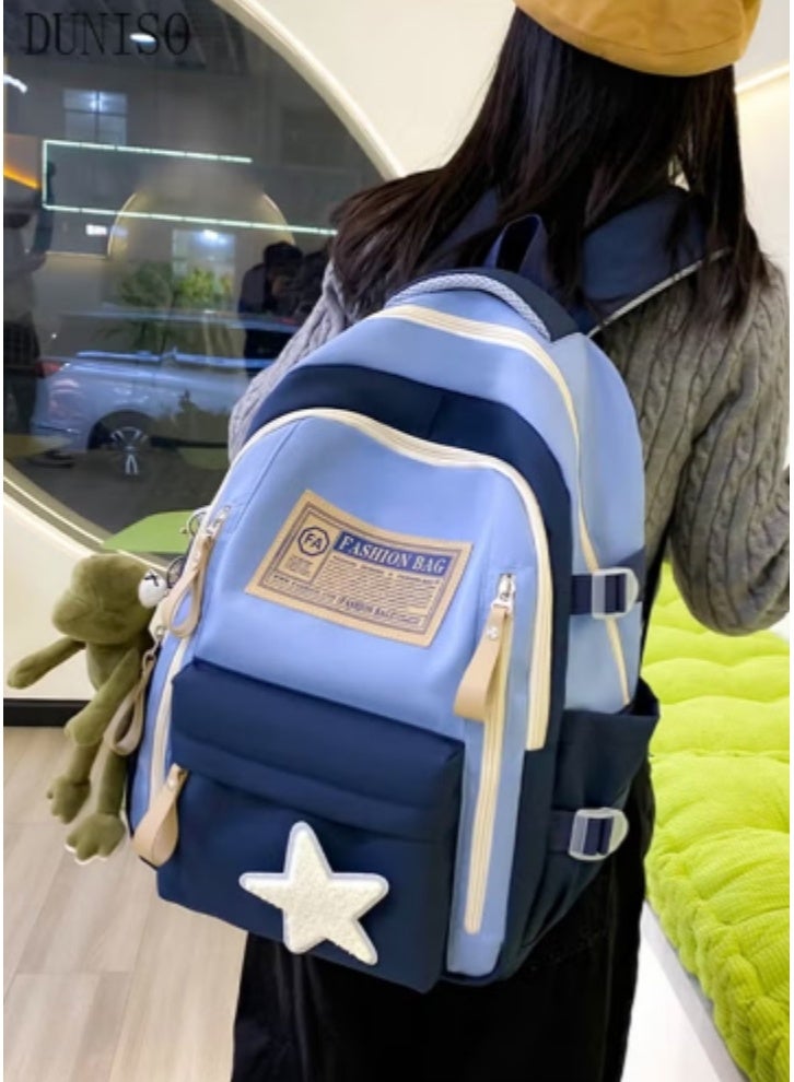 DUNISO Color - Blocking Star Schoolbag 4 - Piece Set | Stylish Design, Practical and Eye - Catching - Image 2