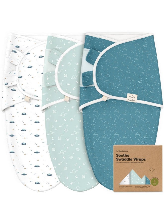 KeaBabies 3-Pack Organic Baby Swaddle Sleep Sacks - Swaddles for Newborns, Infant 0-3 Months, Baby Girls, Boys, Soft & Snug Newborn Sleep Sack, Nursery Swaddling Blankets (Galaxy) - Image 1