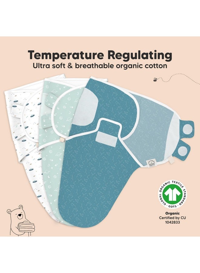 KeaBabies 3-Pack Organic Baby Swaddle Sleep Sacks - Swaddles for Newborns, Infant 0-3 Months, Baby Girls, Boys, Soft & Snug Newborn Sleep Sack, Nursery Swaddling Blankets (Galaxy) - Image 4