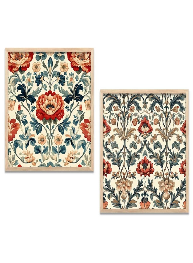 HOTHOUSE Floral Wall Art Painting | Modern Wall Frames For Home Décor Office Living Room |Poster With Frame Wall Decoration Painting | Premium Art Framed Wall Painting With Frames For Home Décor | Set of 2 (Art 1, ( 10X10 inch ), Framed) - Image 1