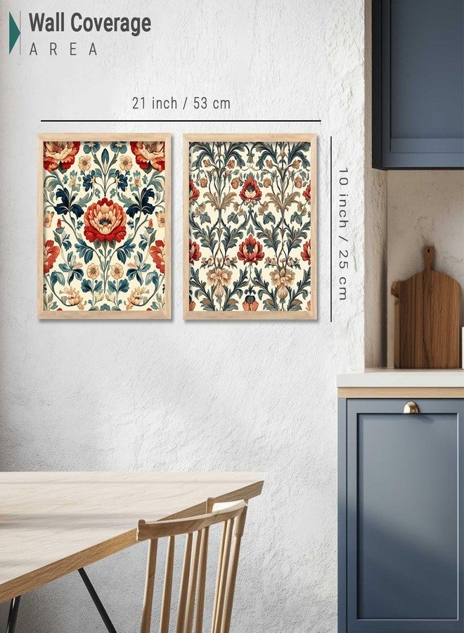 HOTHOUSE Floral Wall Art Painting | Modern Wall Frames For Home Décor Office Living Room |Poster With Frame Wall Decoration Painting | Premium Art Framed Wall Painting With Frames For Home Décor | Set of 2 (Art 1, ( 10X10 inch ), Framed) - Image 3