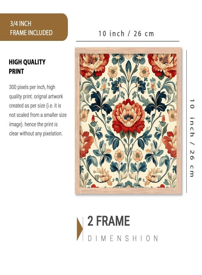 HOTHOUSE Floral Wall Art Painting | Modern Wall Frames For Home Décor Office Living Room |Poster With Frame Wall Decoration Painting | Premium Art Framed Wall Painting With Frames For Home Décor | Set of 2 (Art 1, ( 10X10 inch ), Framed) - Image 2