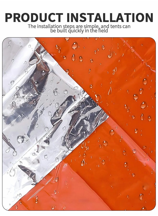 GROIC - Emergency Tent with 4 Tent Stakes, Emergency Survival Shelter Tent & Tent Spikes, Waterproof Thermal Blanket Shelter for Camping, Hiking, Outdoor Adventure Activities - Image 1
