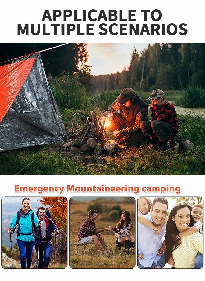 GROIC - Emergency Tent with 4 Tent Stakes, Emergency Survival Shelter Tent & Tent Spikes, Waterproof Thermal Blanket Shelter for Camping, Hiking, Outdoor Adventure Activities - Image 1