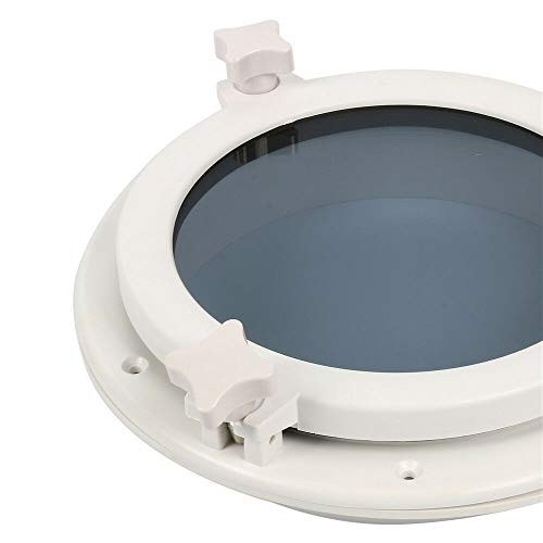 Amarine made Boat Window Yacht Round Opening Portlight Porthole Window 10" Replacement Window Port Hole - ABS , Tempered Glass -Marine/boat/rv Portlight Hatch, Color: White, Black (White) - Image 4