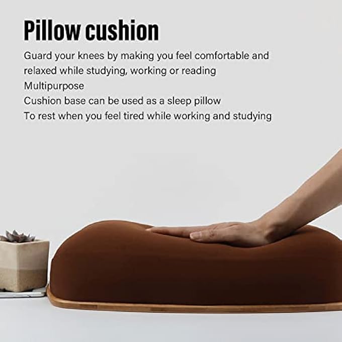 rayihni LAP DESK, BAMBOO DESKTOP CUSHIONED BASE DESIGN WATERPROOF SCRATCH RESISTANT PORTABLE LAP DESK ANTI SLIP STRIP 38X28CM LAP LAPTOP DESK WITH PILLOW CUSHION FOR BED, SOFA - Image 3