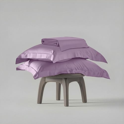 Stoa Paris Double Bedsheet with 2 Pillow Covers, 300 TC UltraSatin Premium Bedding Set, Aesthetic Home Decor, Gift for Couples, Wedding, Anniversary, Date Night - Lilac - Image 5