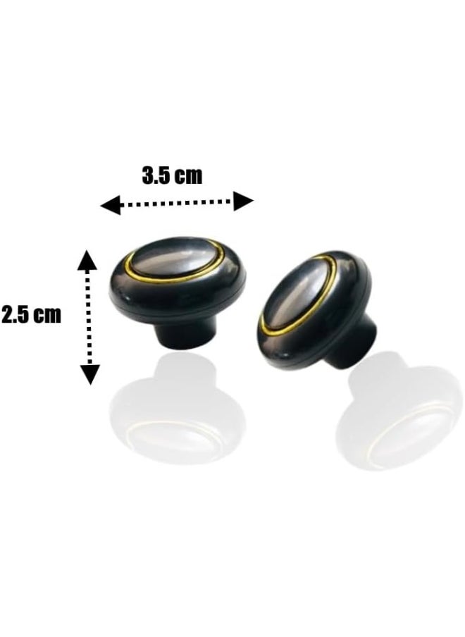 Biella Biella™ ABS Furniture Pulls Knob - Mushroom Shaped Black Cabinet Knobs Drawer Pulls for Home Office Kitchen Cupboard Wardrobe DIY (Pack of 2)  - Image 2