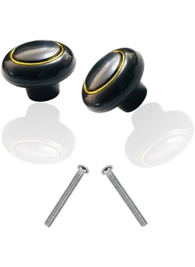 Biella Biella™ ABS Furniture Pulls Knob - Mushroom Shaped Black Cabinet Knobs Drawer Pulls for Home Office Kitchen Cupboard Wardrobe DIY (Pack of 2)  - Image 1