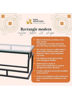 RIGID Midnight Coffee Table Black 45x115x55cm  - Image 3