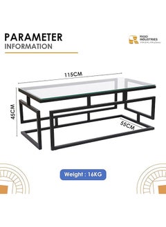 RIGID Midnight Coffee Table Black 45x115x55cm  - Image 4