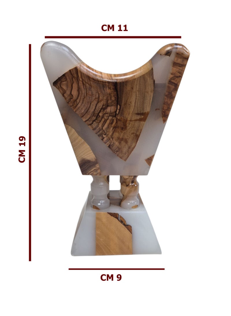 نفح العود مبخرة صينية – تصميم من الرخام والخشب - Image 1