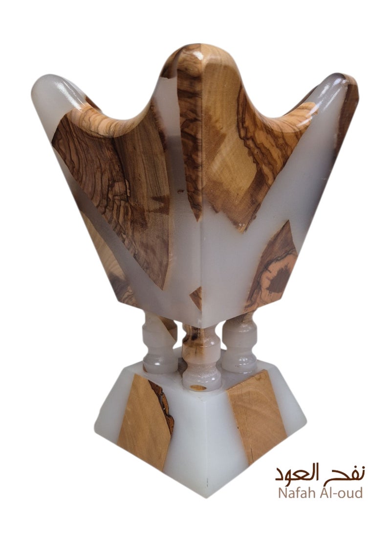 نفح العود مبخرة صينية – تصميم من الرخام والخشب - Image 2